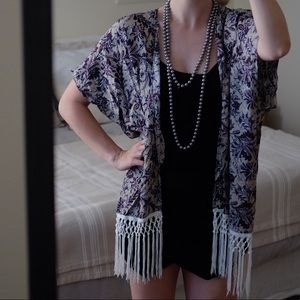 Fringed paisley print blouse
